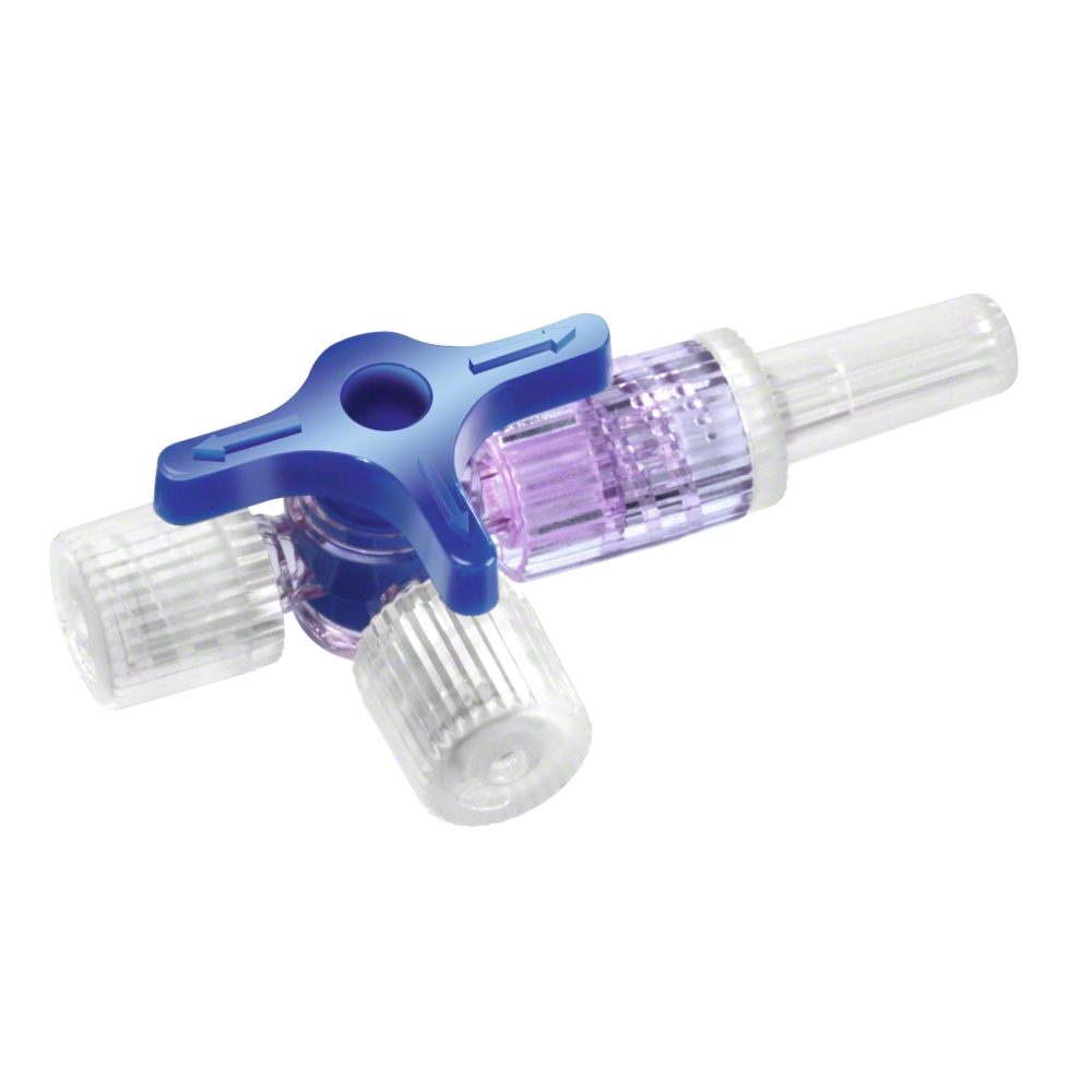 Braun Discofix®, Dreiwegehahn blau